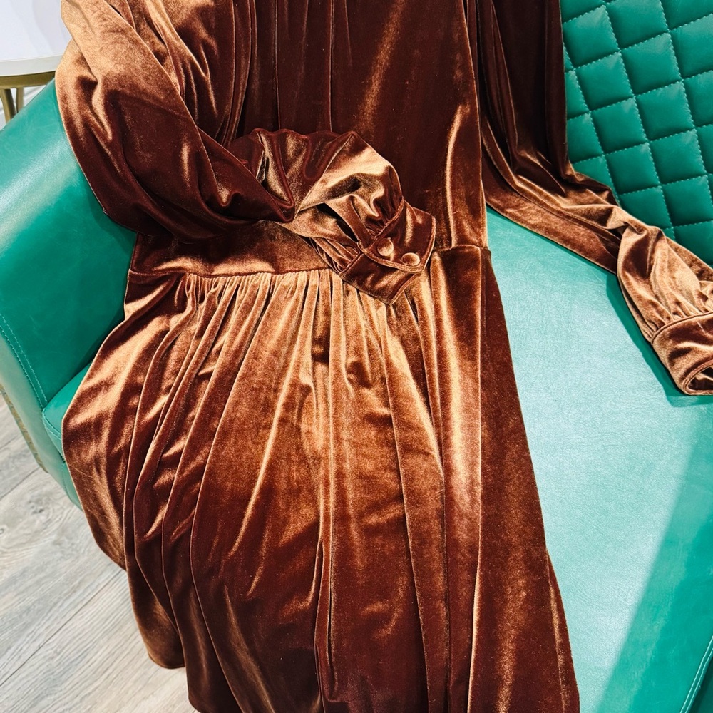 Elegant Brown Velvet Dress use like New
